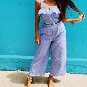 ZARA STRIPED JUMPSUIT XS